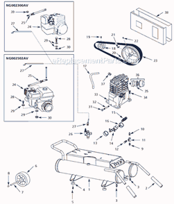 Page A Diagram and Parts List for EX800301AJ 2005 Campbell Hausfeld Compressor